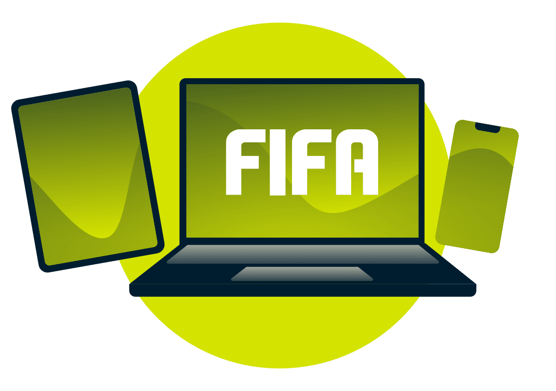 Variet&agrave; di dispositivi con il logo FIFA.